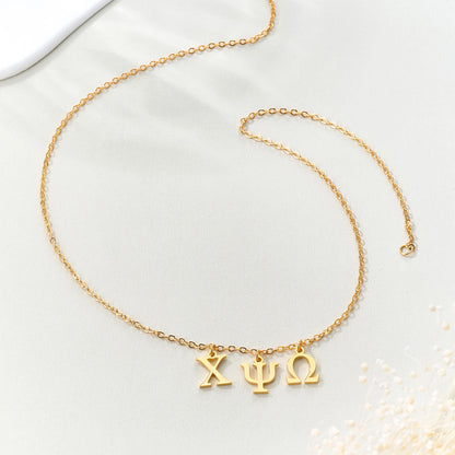 Personalized Sorority Necklace Greek Letters Pendant