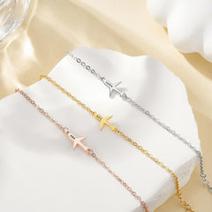 Custom Engraved Airplane Charm Bracelet