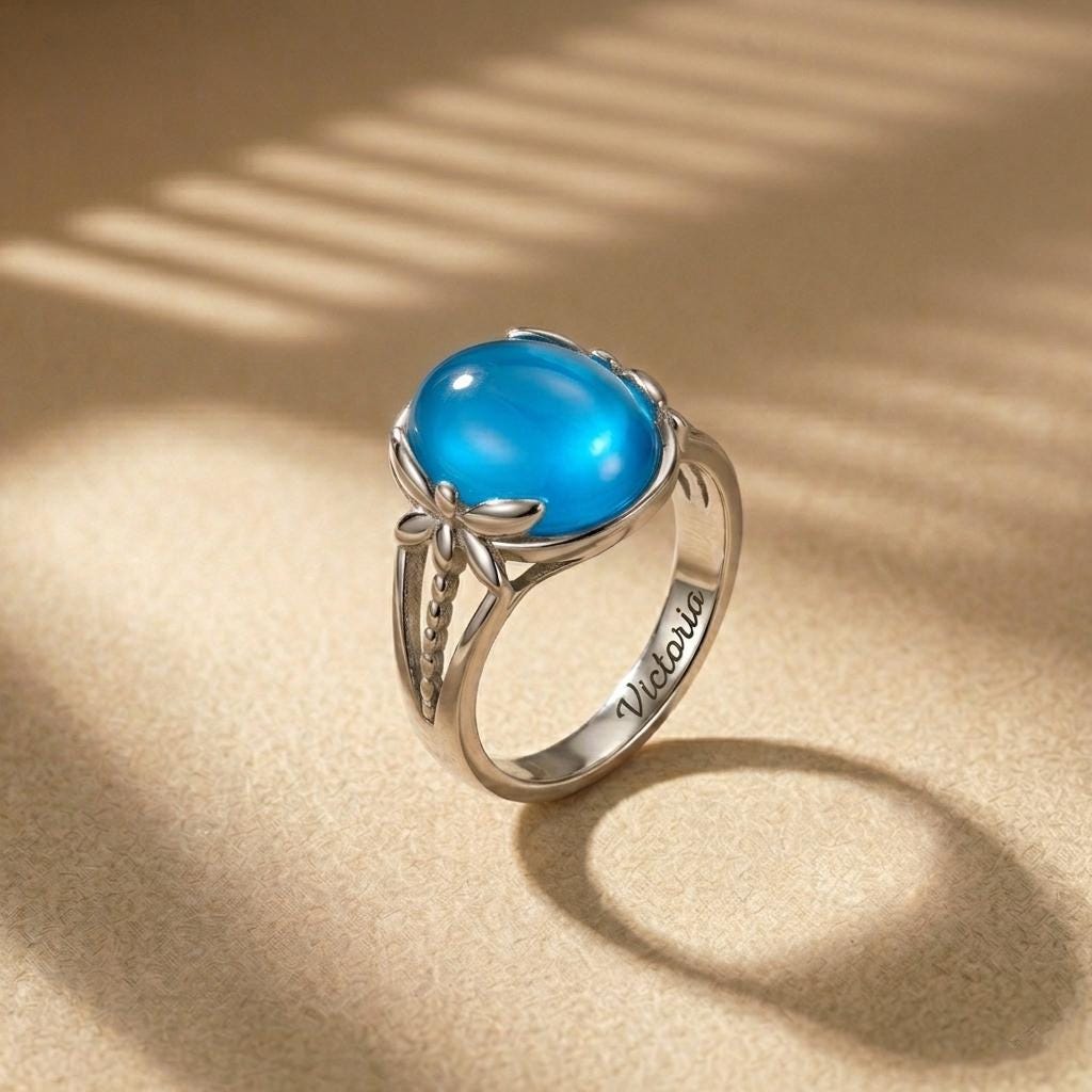 Mood Ring with Custom Inner Engraving