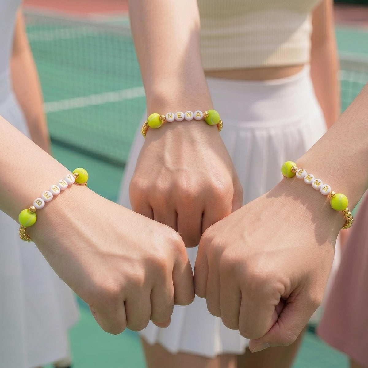 Set of 3 Personalized Tennis Ball Bracelets