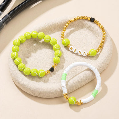 Set of 3 Personalized Tennis Ball Bracelets