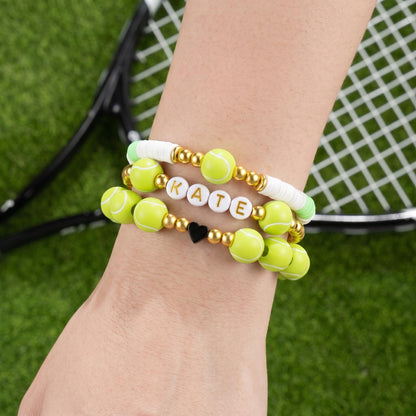 Set of 3 Personalized Tennis Ball Bracelets