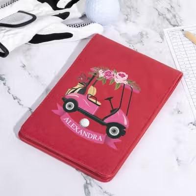 Custom Pink Golf Cart Scorecard Holder