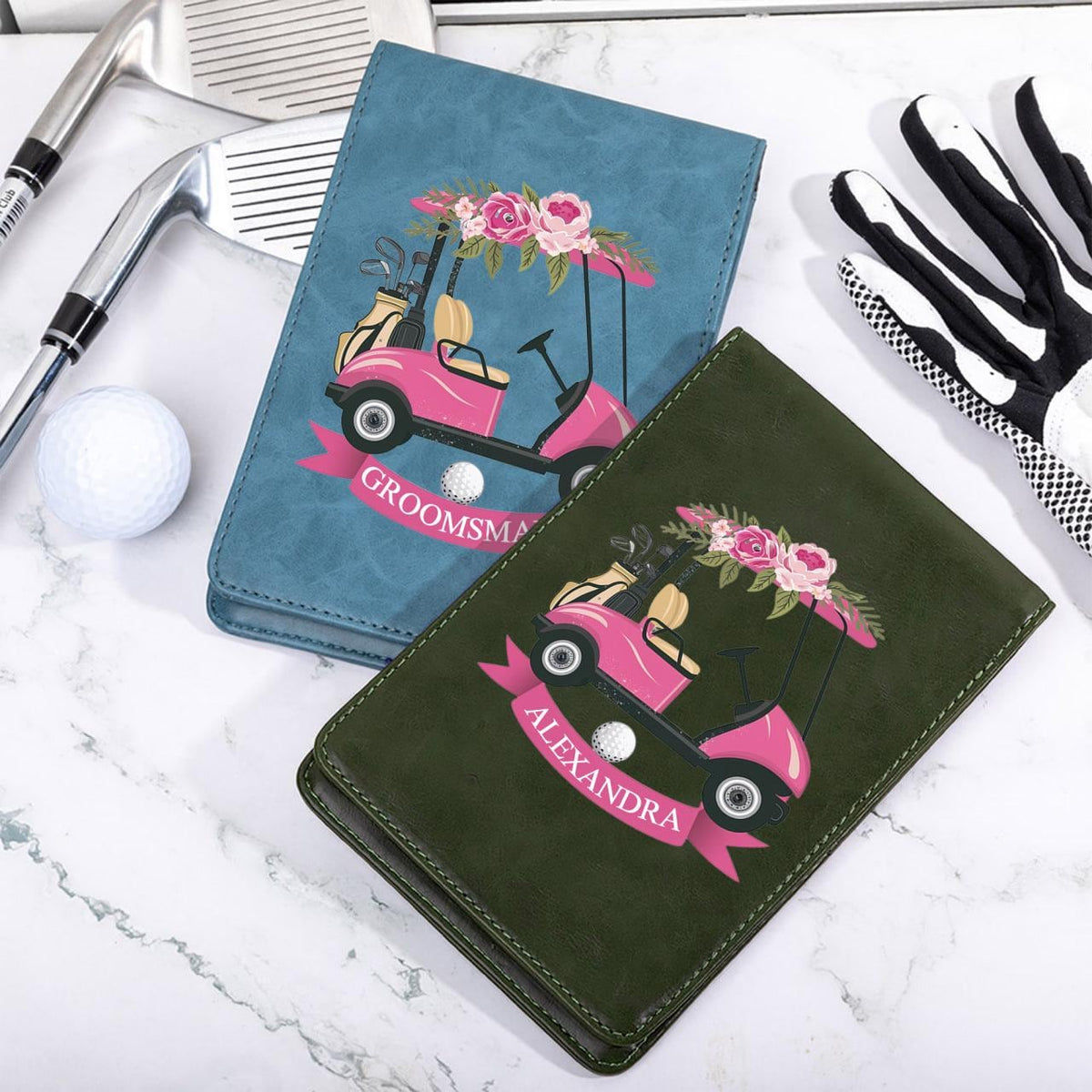Custom Pink Golf Cart Scorecard Holder