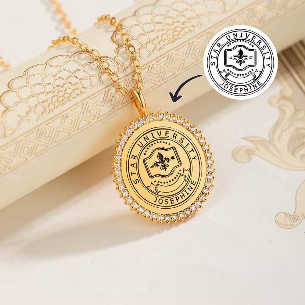 Graduation Necklace with Custom Logo & Engraving