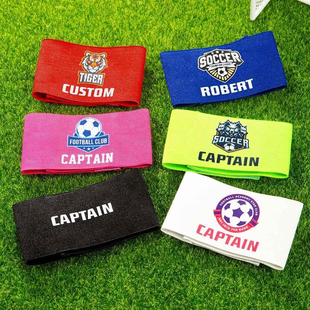 Custom Soccer Captain Armband with Team Logo and Name, Youth & Adult Soccer Bicep Band, Durable Football Arm Band for Teams, Sport Gift
