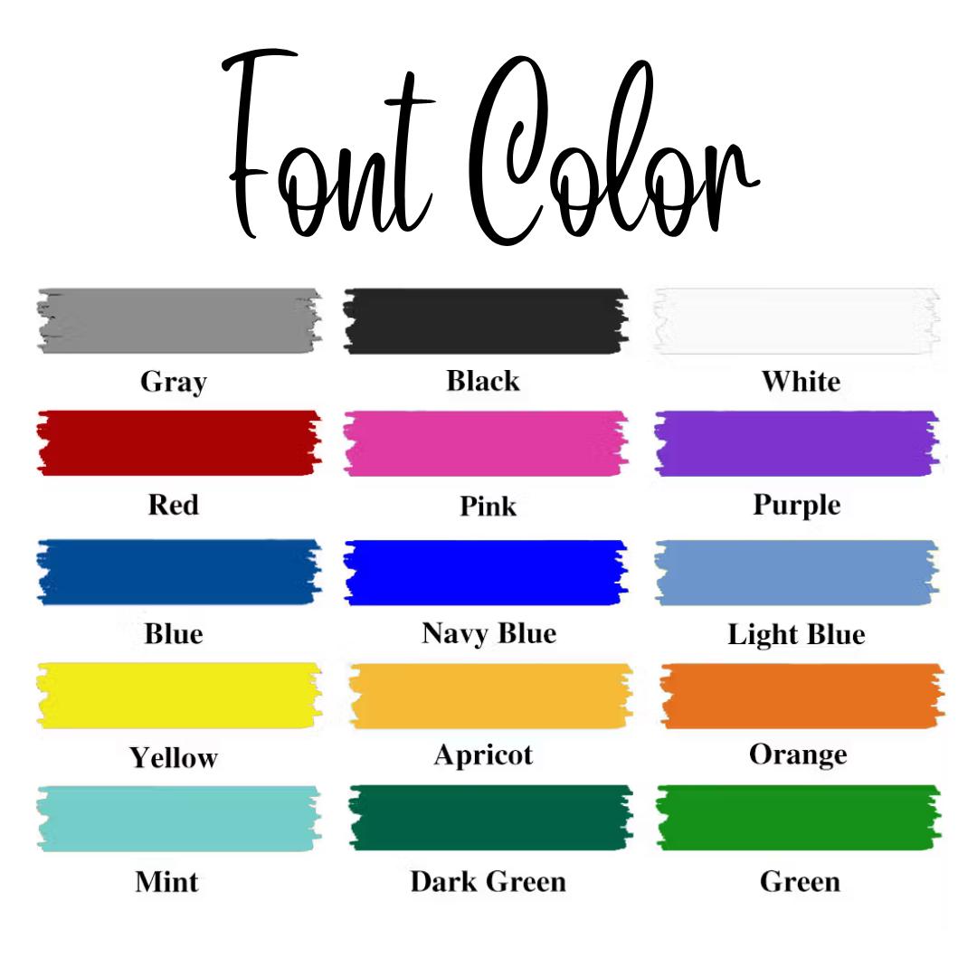 Font color chart