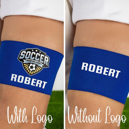 Custom Soccer Captain Armband with Team Logo and Name, Youth & Adult Soccer Bicep Band, Durable Football Arm Band for Teams, Sport Gift