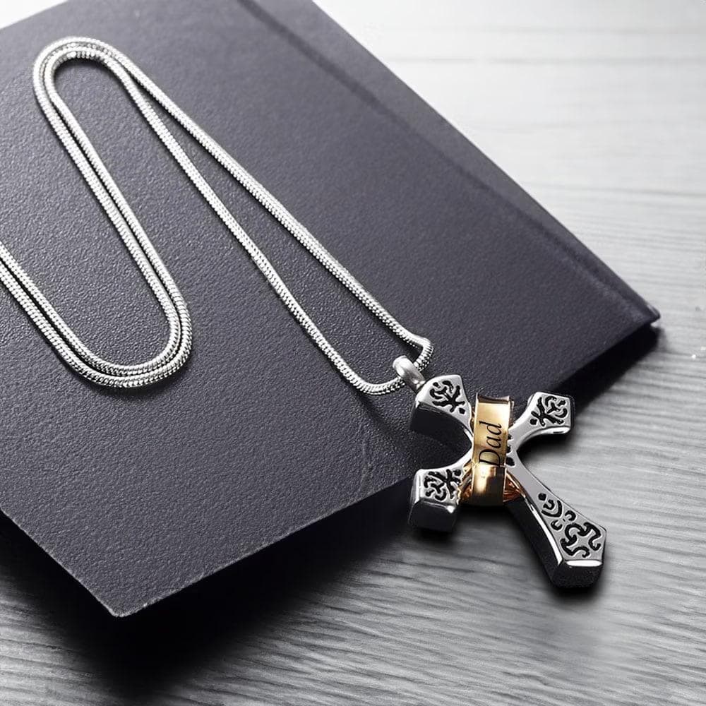 Custom Cross Urn Necklace for Ashes
