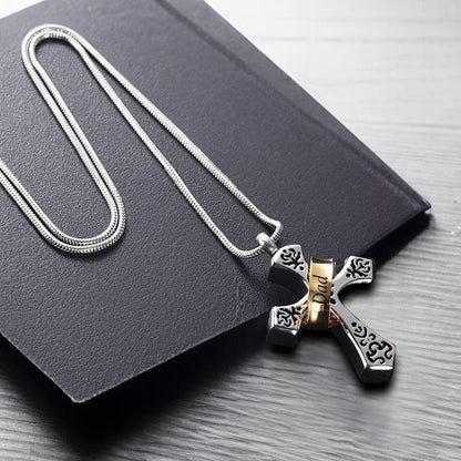 Custom Cross Urn Necklace for Ashes