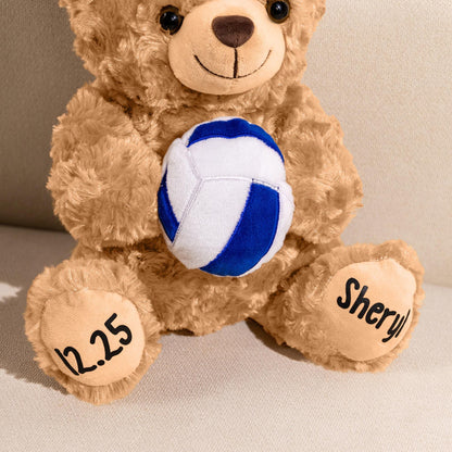 Custom Name Sports Teddy Bear Plush
