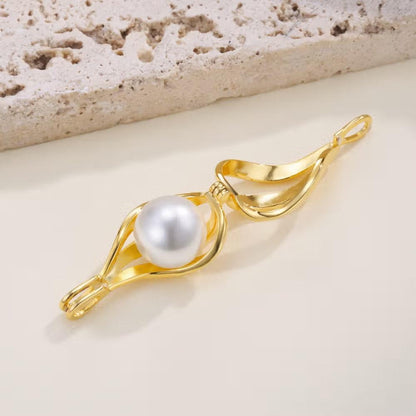 Custom Name & Birthstone Pearl Cage Necklace