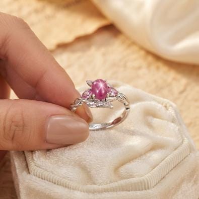Personalized Engraved Pink Star Ring