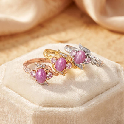 Personalized Engraved Pink Star Ring