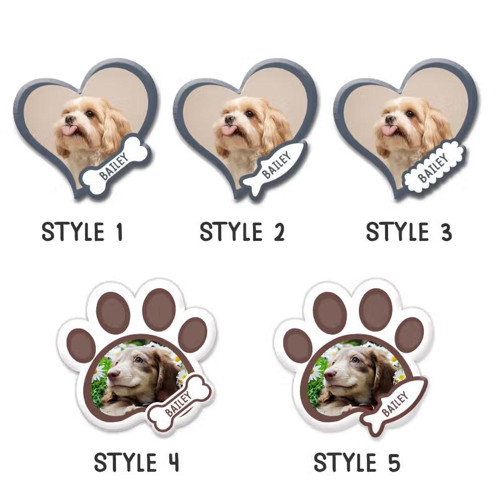 Custom Pet Photo Heart or Paw Badge Reel