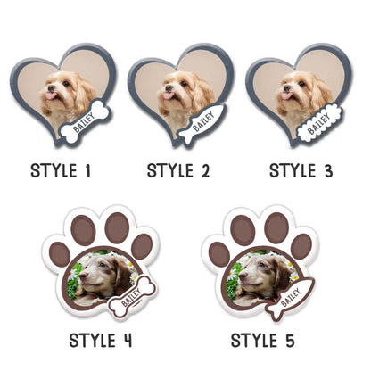 Custom Pet Photo Heart or Paw Badge Reel