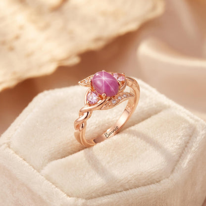 Personalized Engraved Pink Star Ring