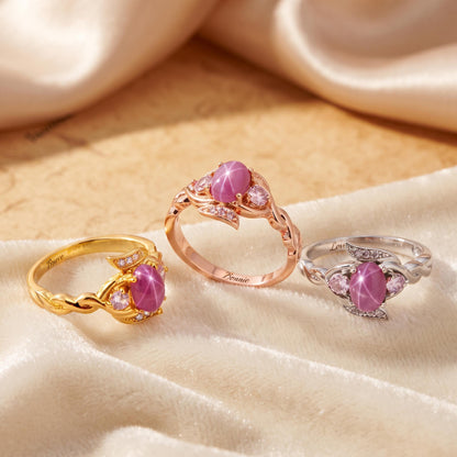 Personalized Engraved Pink Star Ring