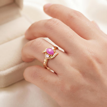 Personalized Engraved Pink Star Ring