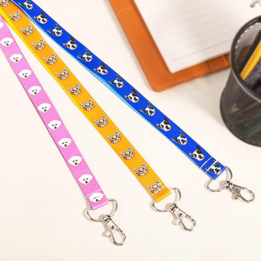 Custom Pet Face Photo Lanyard with Lobster Clasp