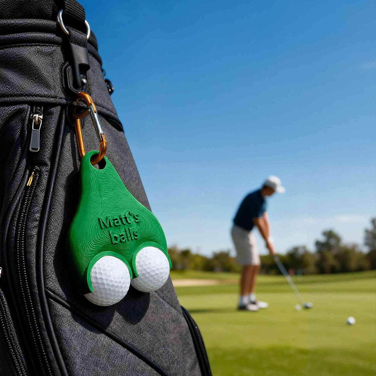 Custom Name 3D Printed Golf Ball Holder with Clip