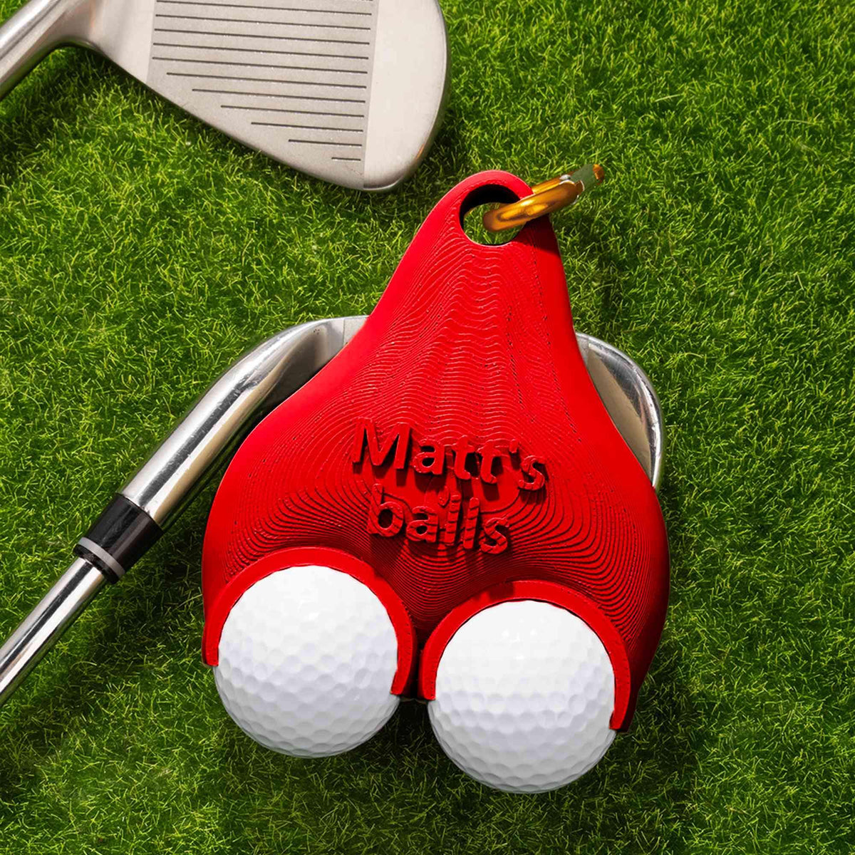 Custom Name 3D Printed Golf Ball Holder with Clip