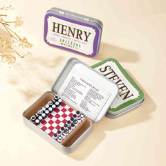 Personalized Magnetic Travel Chess Set with Name