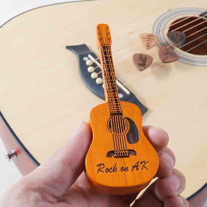 Personalized Wooden Guitar Pick Box with Engraving