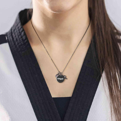 Custom Name Martial Arts Necklace with Birthstone