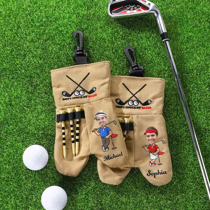 Custom Face Cartoon Golf Ball Sack with Tee Holder