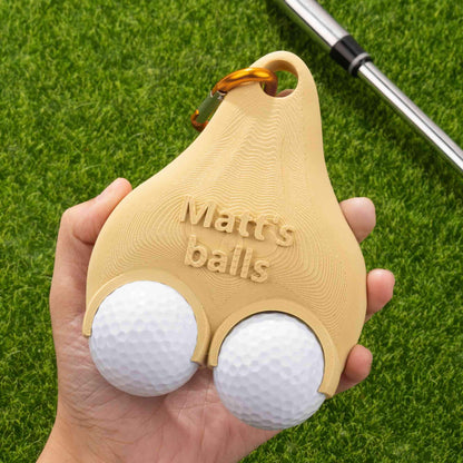 Custom Name 3D Printed Golf Ball Holder with Clip