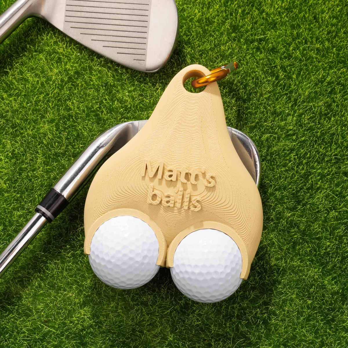Custom Name 3D Printed Golf Ball Holder with Clip