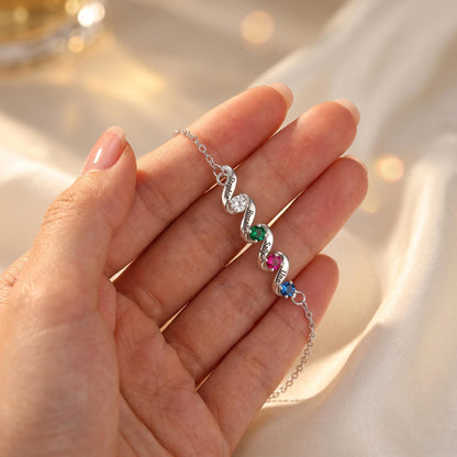 Birthstone Family Bracelet with 1-6 Names