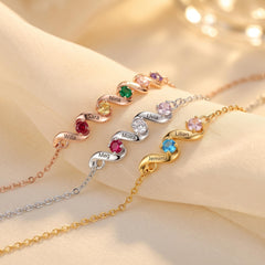 Birthstone Family Bracelet with 1-6 Names