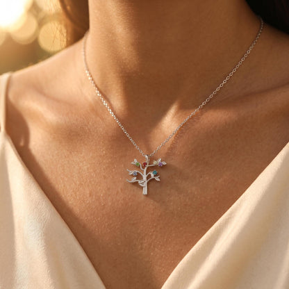 Family Tree Necklace with Birthstones