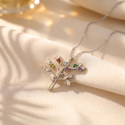 Family Tree Necklace with Birthstones