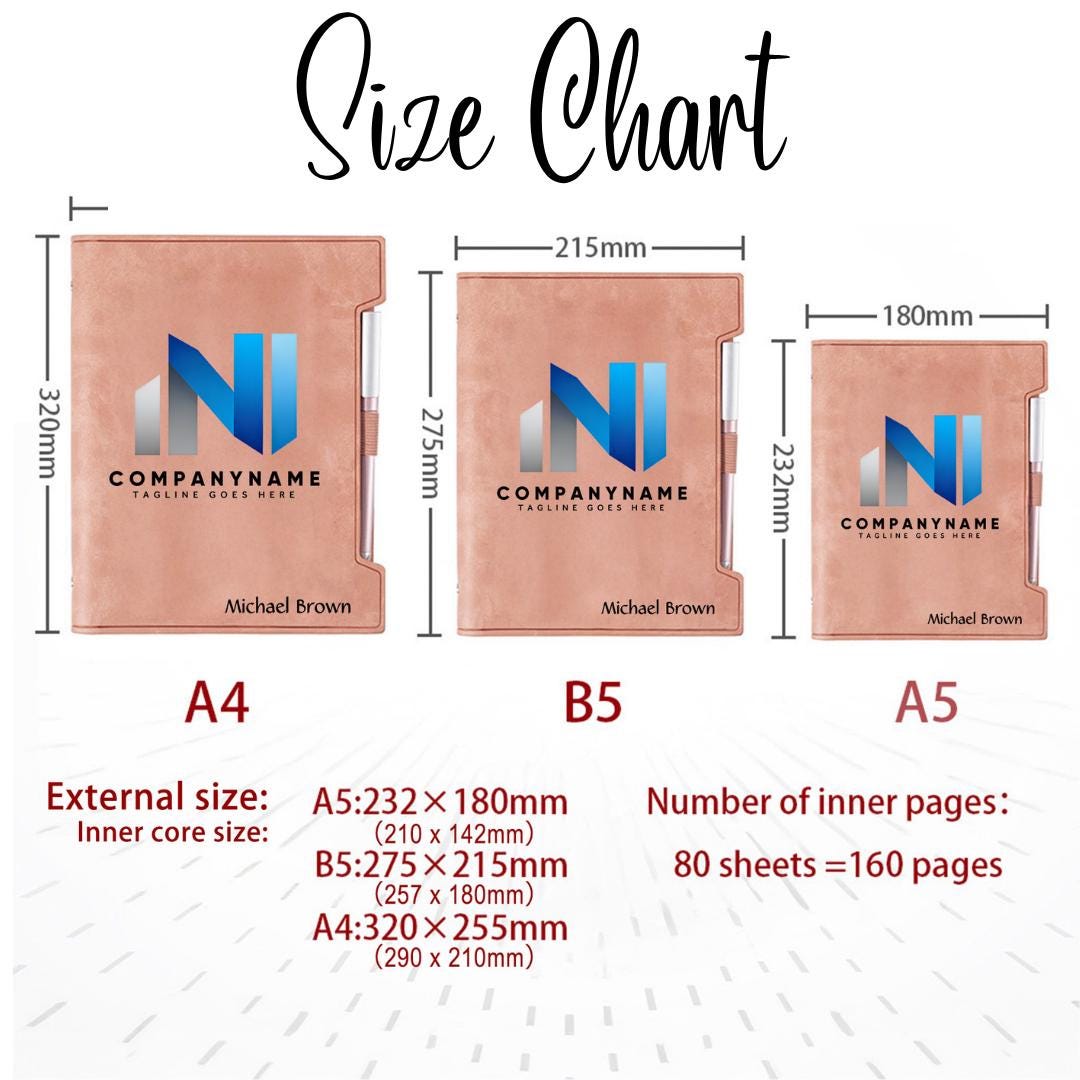 Custom Company Logo Leather Notebook & Pen Set
