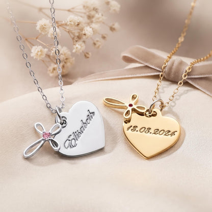 Heart Cross Necklace for First Communion & Baptism