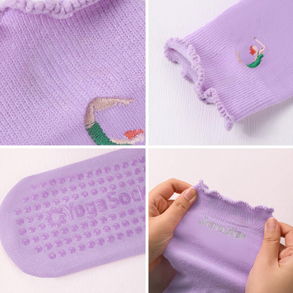 Custom Name Embroidered Ruffle Pilates Socks