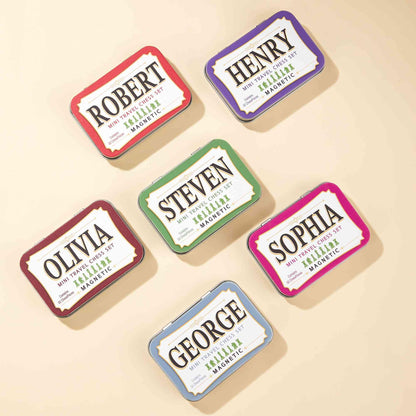 Personalized Magnetic Travel Chess Set with Name