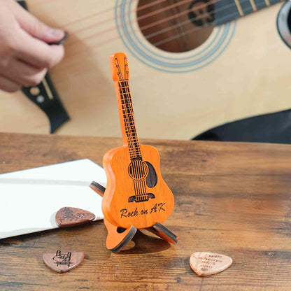 Personalized Wooden Guitar Pick Box with Engraving