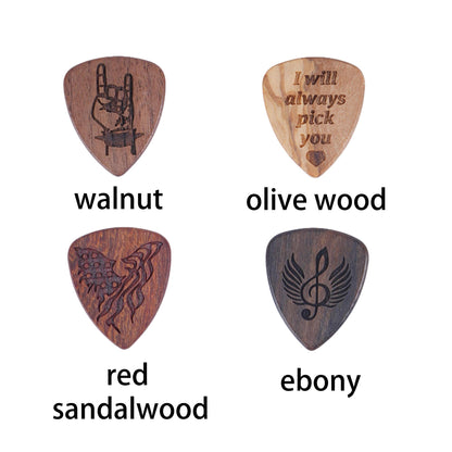 Personalized Wooden Guitar Pick Box with Engraving