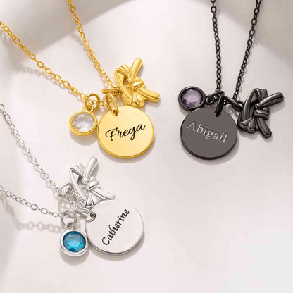 Custom Name Martial Arts Necklace with Birthstone
