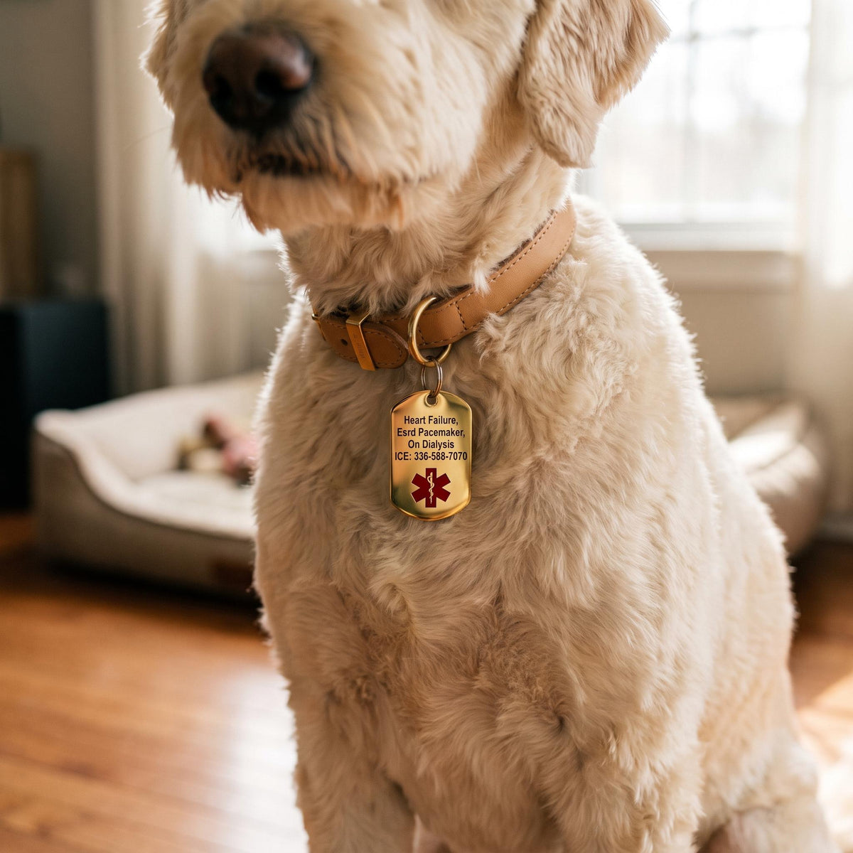 Custom Engraved Medical Alert Dog Tag Keychain