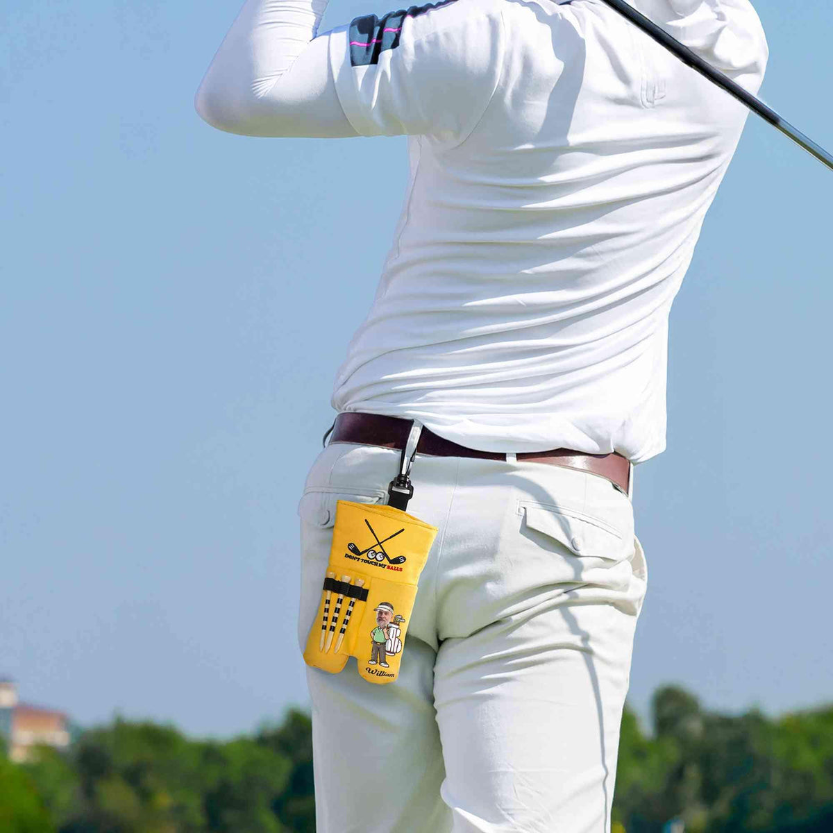Custom Face Cartoon Golf Ball Sack with Tee Holder