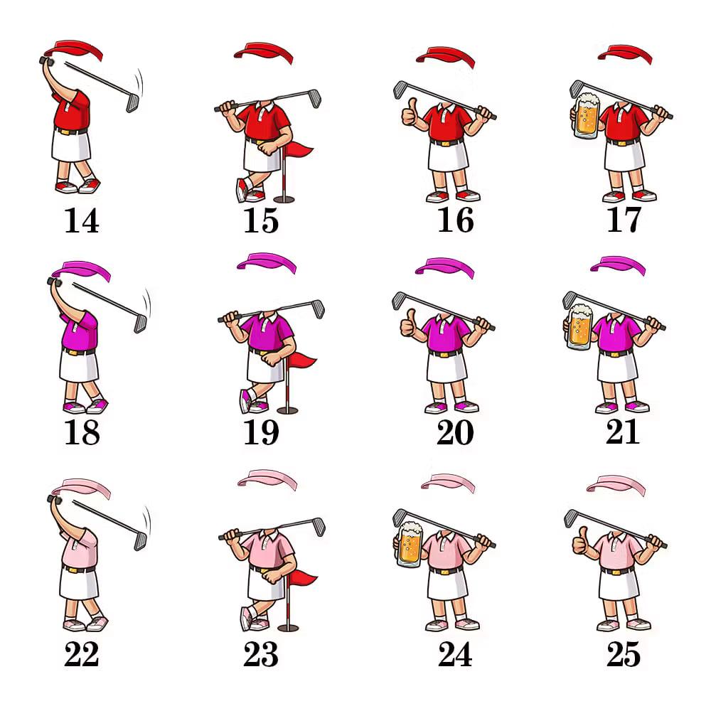 Custom Face Cartoon Golf Ball Sack with Tee Holder