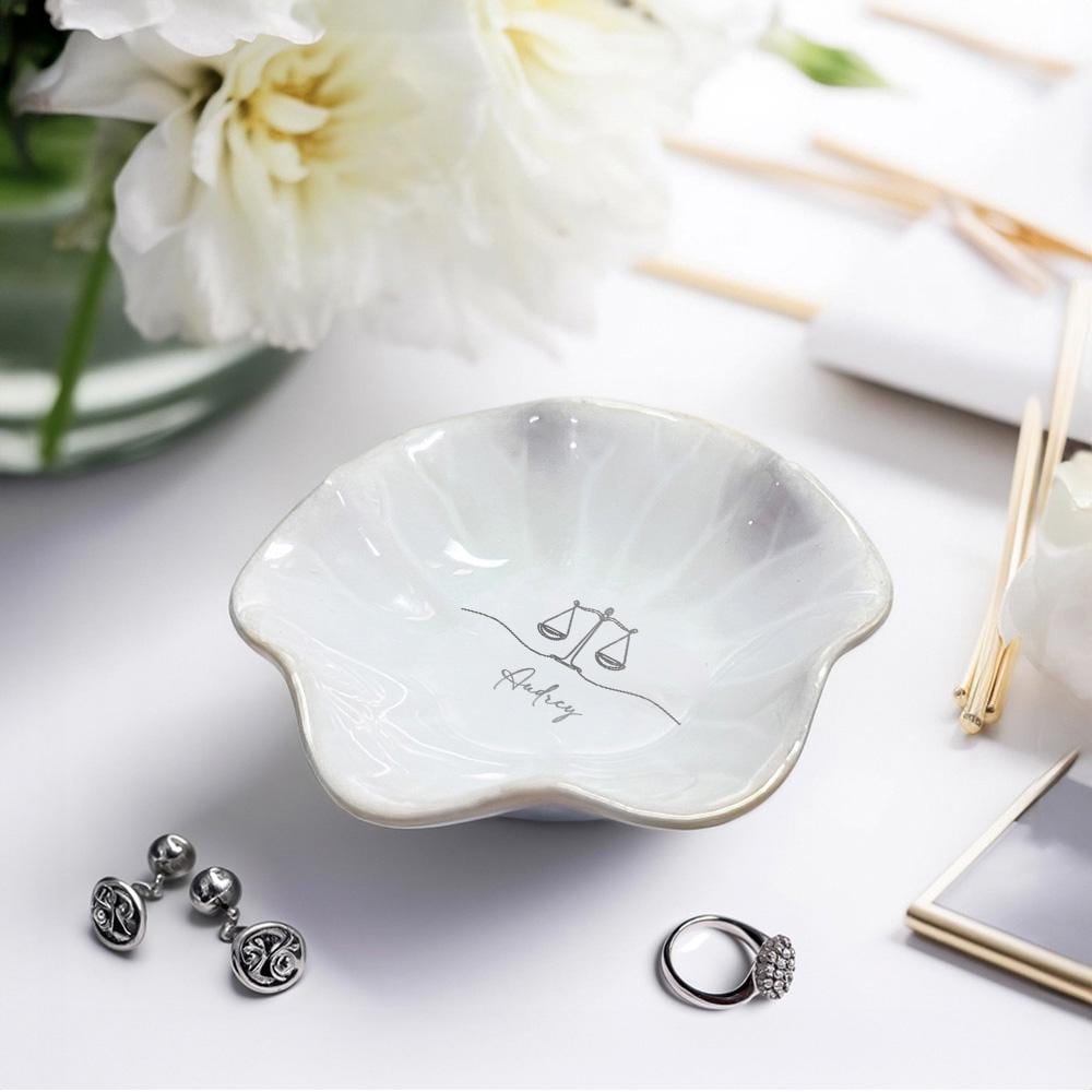 Custom Name Scale of Justice Jewelry Dish
