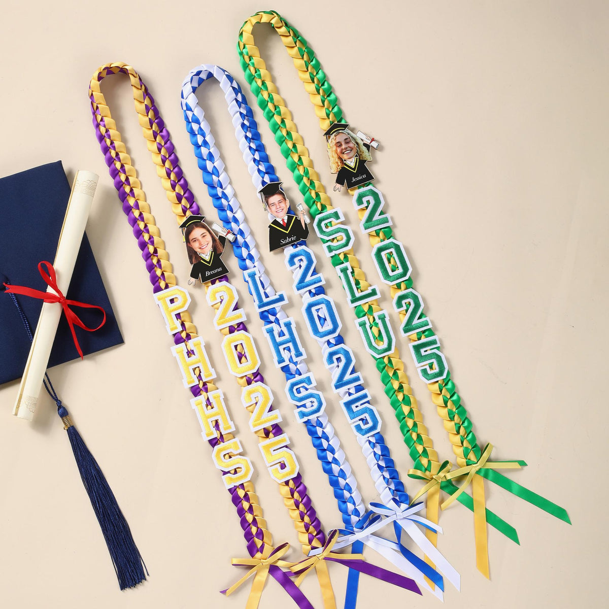 Personalized Name & Photo Graduation Lei