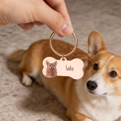 Personalized Dog Tag with Photo & Name