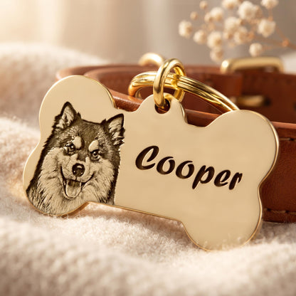 Personalized Dog Tag with Photo & Name